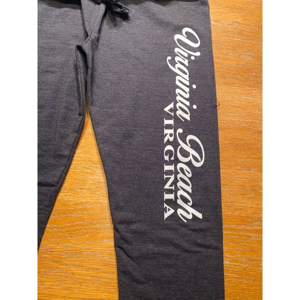 Virginia Beach Jogger Pants Drawstring Waistband Charcoal Heather - Picture 3 of 4